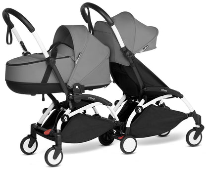 Babyzen YOYO Connect Double Stroller Bassinet / 6+ Bundle - White / Grey