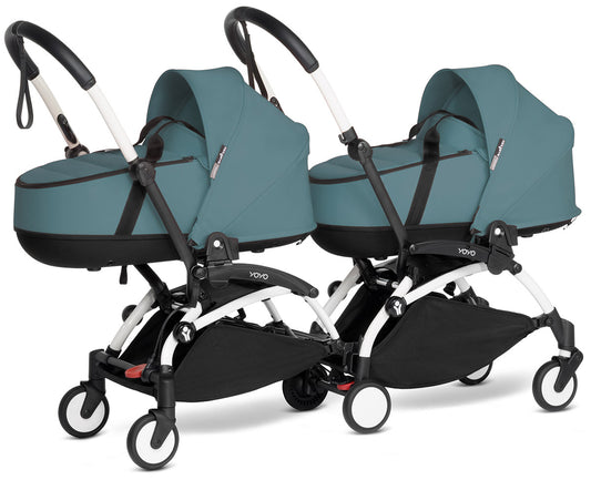 Babyzen YOYO Connect Double Stroller Bassinet / Bassinet Bundle - White / Aqua