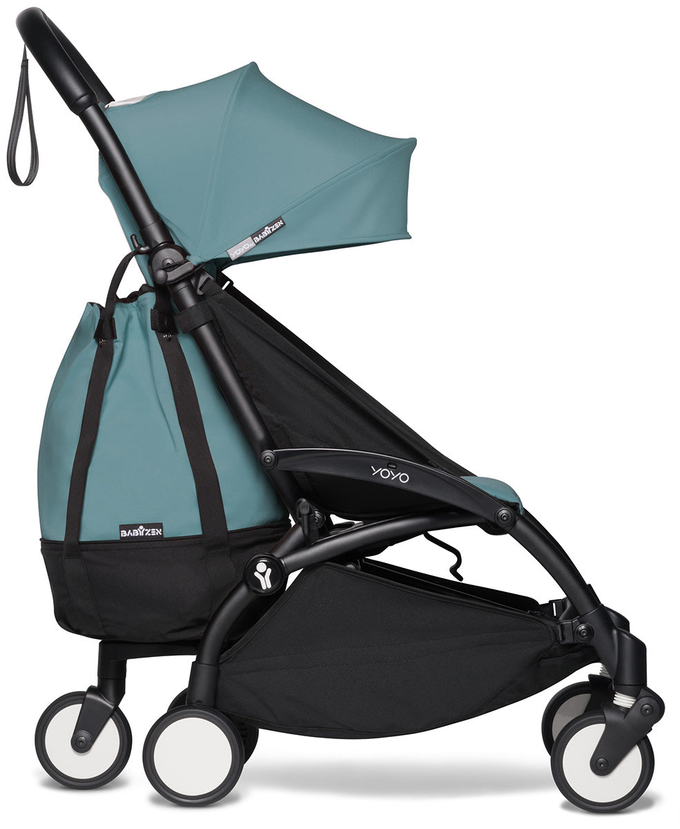 Babyzen YOYO2 Ultra Compact Complete 0+/6+ Stroller & Rolling Bag Bundle - Black/Aqua