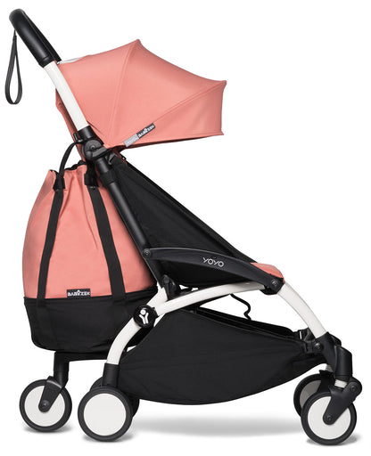 Babyzen YOYO2 Ultra Compact Complete 0+/6+ Stroller & Rolling Bag Bundle - White/Ginger