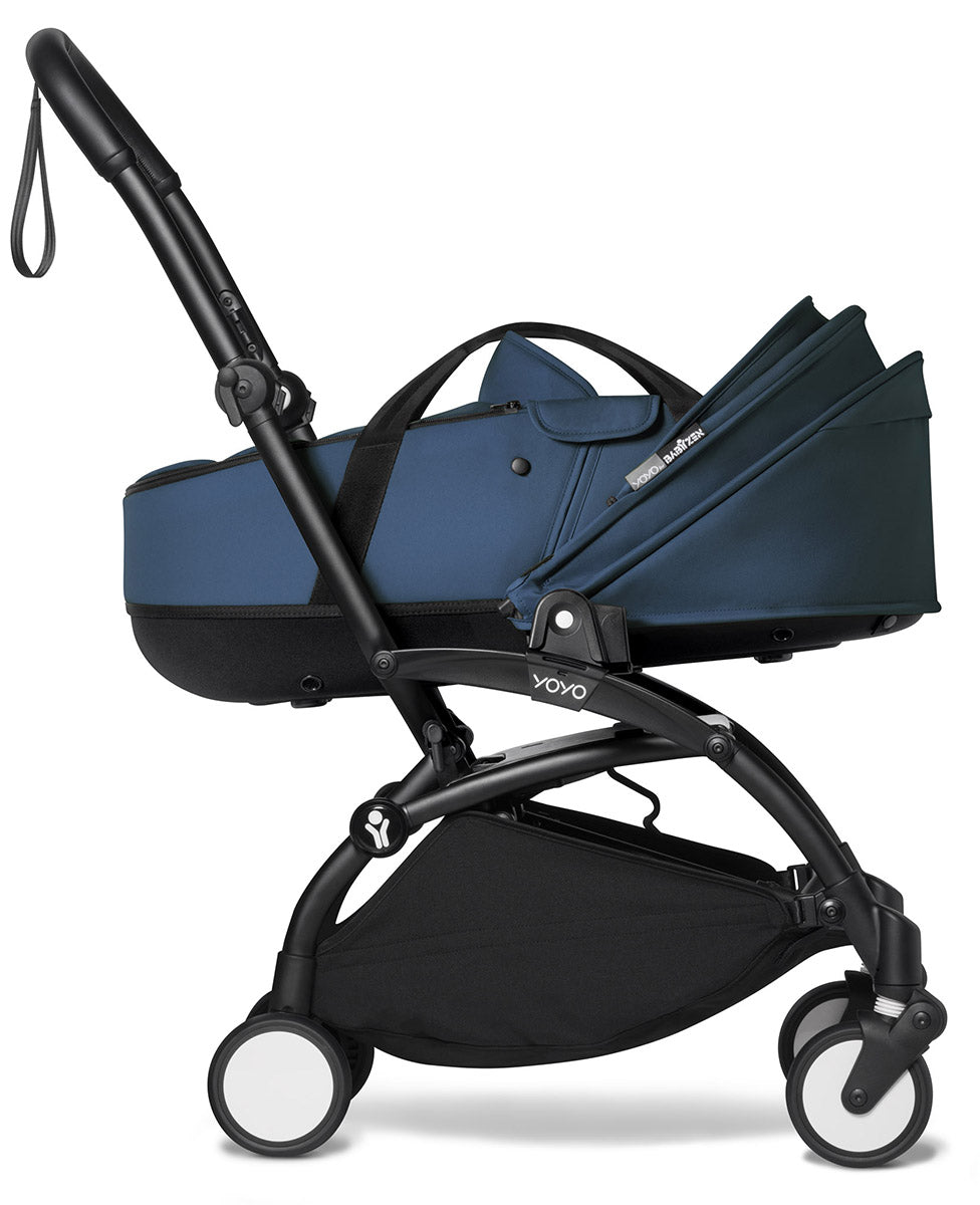 Babyzen YOYO2 Ultra Compact Complete 6+ Stroller with Bassinet - Black/Air France Blue