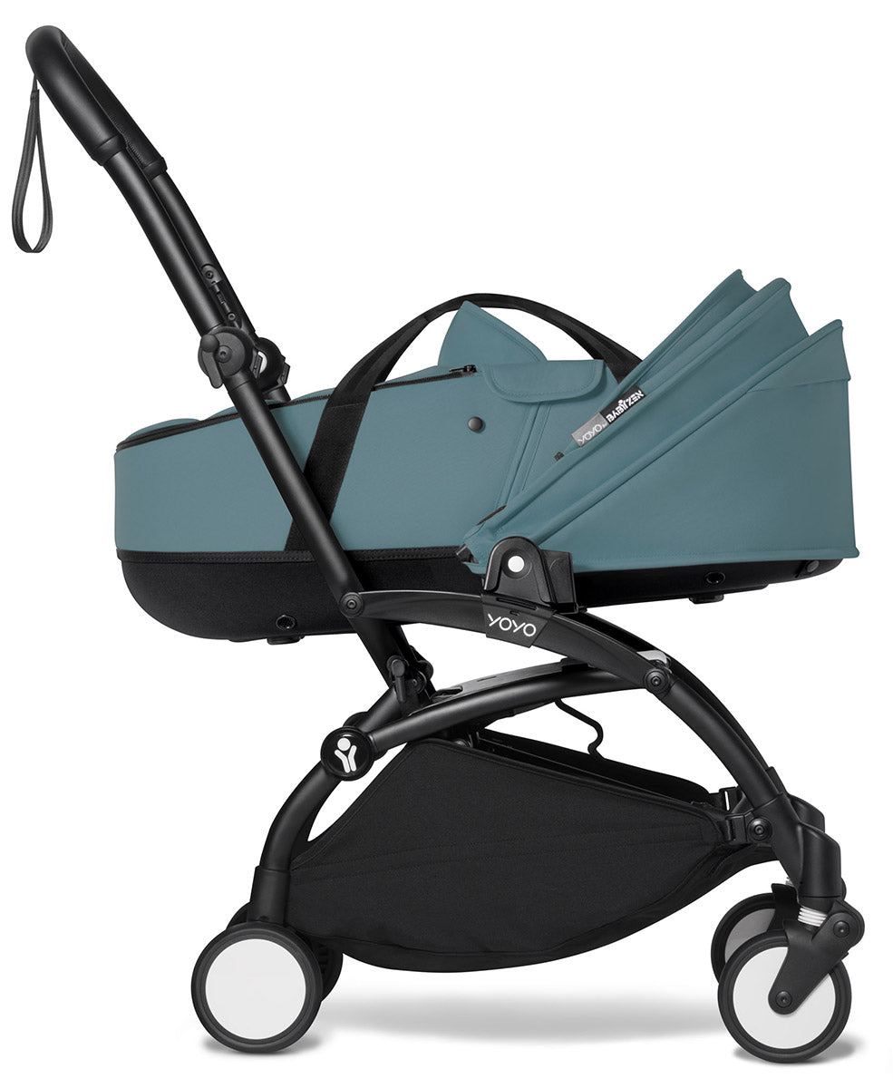 Babyzen YOYO2 Ultra Compact Complete 6+ Stroller with Bassinet - Black/Aqua