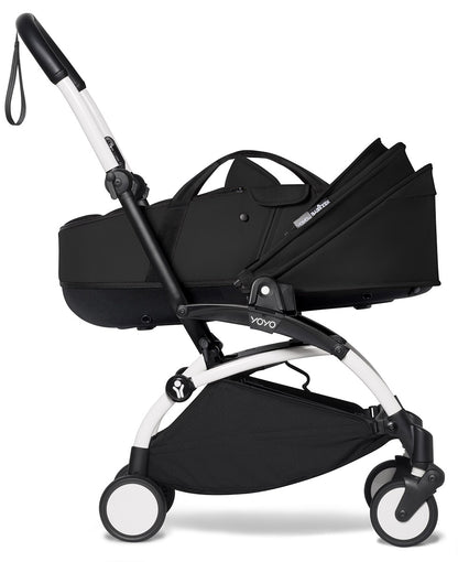 Babyzen YOYO2 Ultra Compact Complete 6+ Stroller with Bassinet Bundle - White/Black