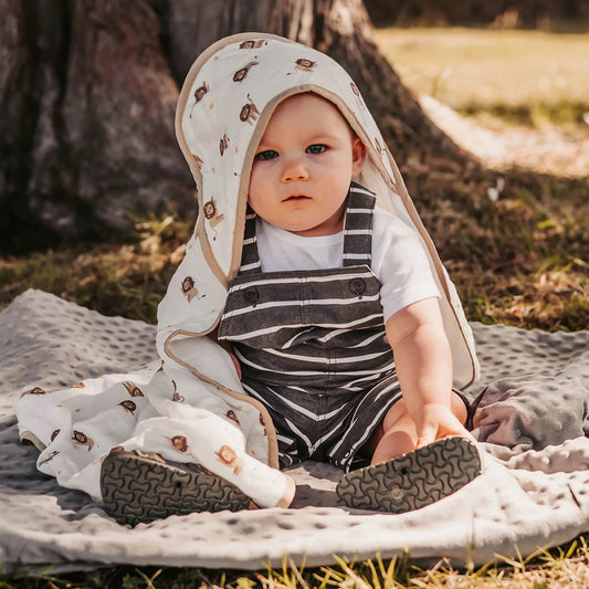 Bamboo Little Hooded Baby Towel & Washcloth Set - Lion