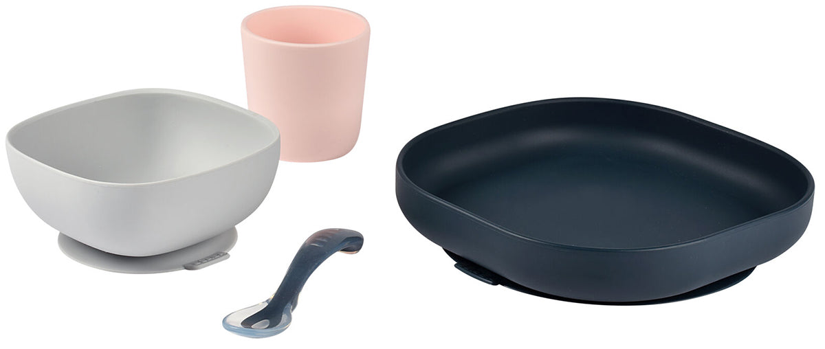 BEABA 4-Piece Silicone Dinner Set - Midnight