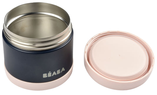 BEABA Stainless Steel Insulated Jar, 16 oz - Light Pink / Midnight