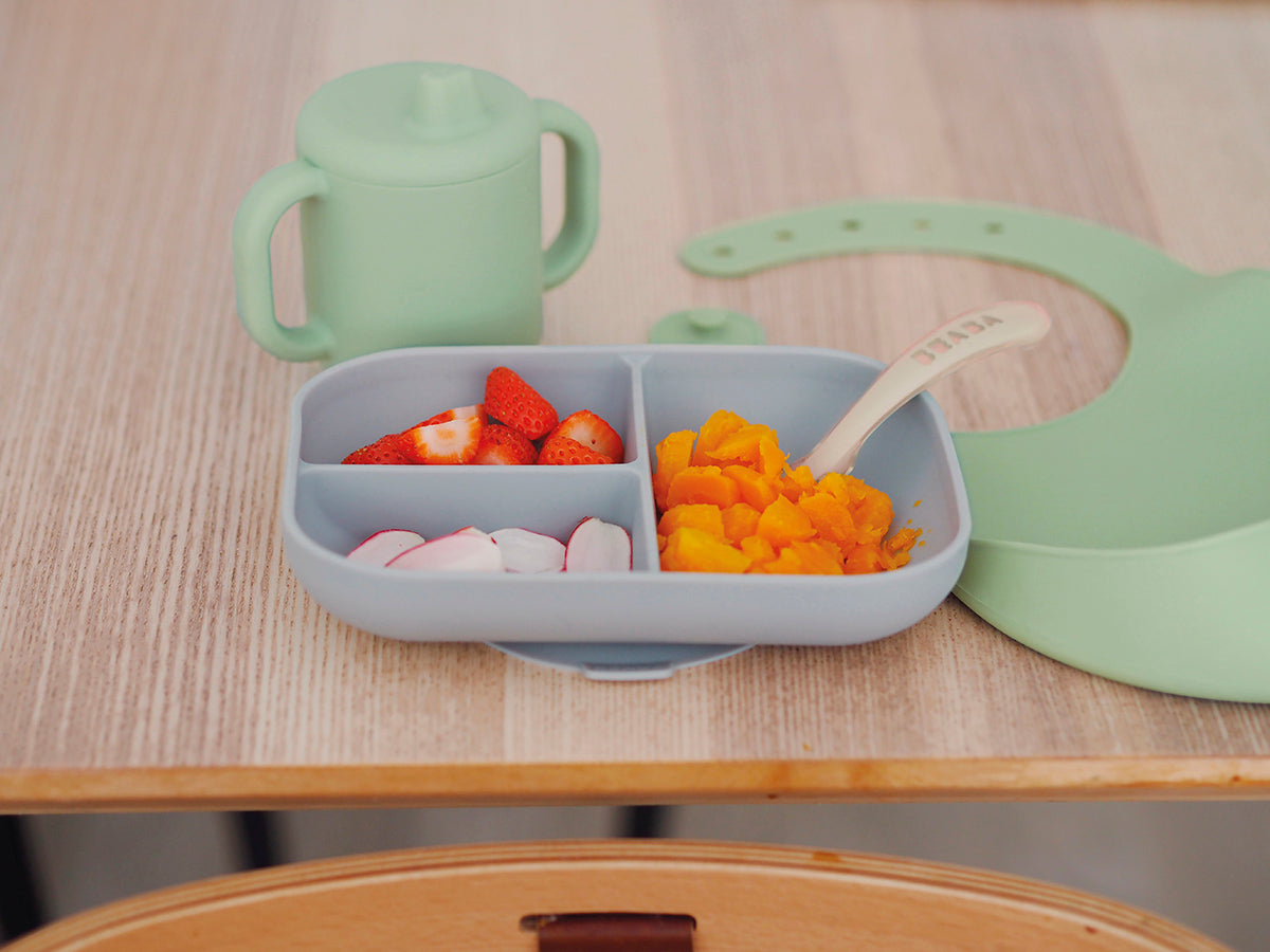 BEABA The Essentials Silicone Meal Set - Grey / Sage