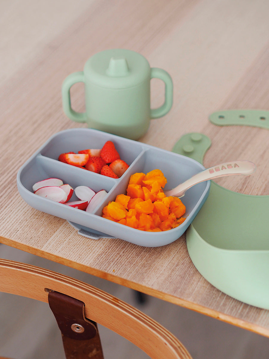 BEABA The Essentials Silicone Meal Set - Grey / Sage