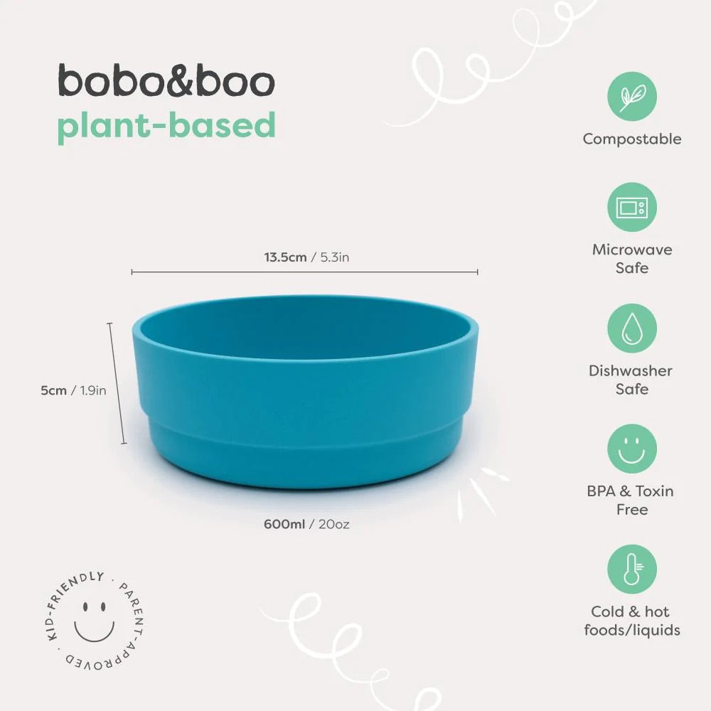 bobo&boo Plant-based 3 Pack Of Bowls (20oz) - Lagoon