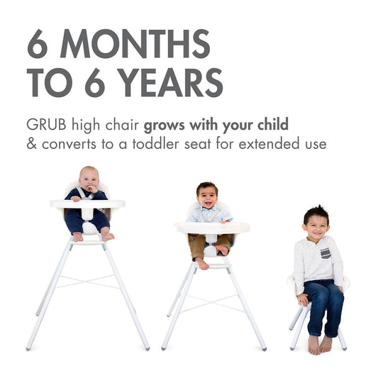 Boon GRUB Dishwasher-Safe Adjustable Baby High Chair - Charcoal