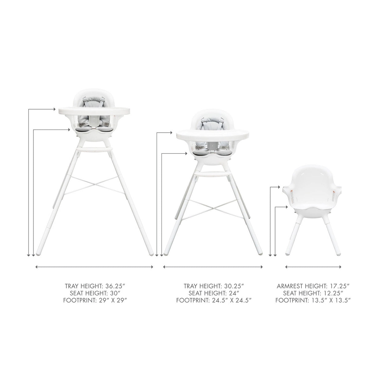 Boon GRUB Dishwasher-Safe Adjustable Baby High Chair - White