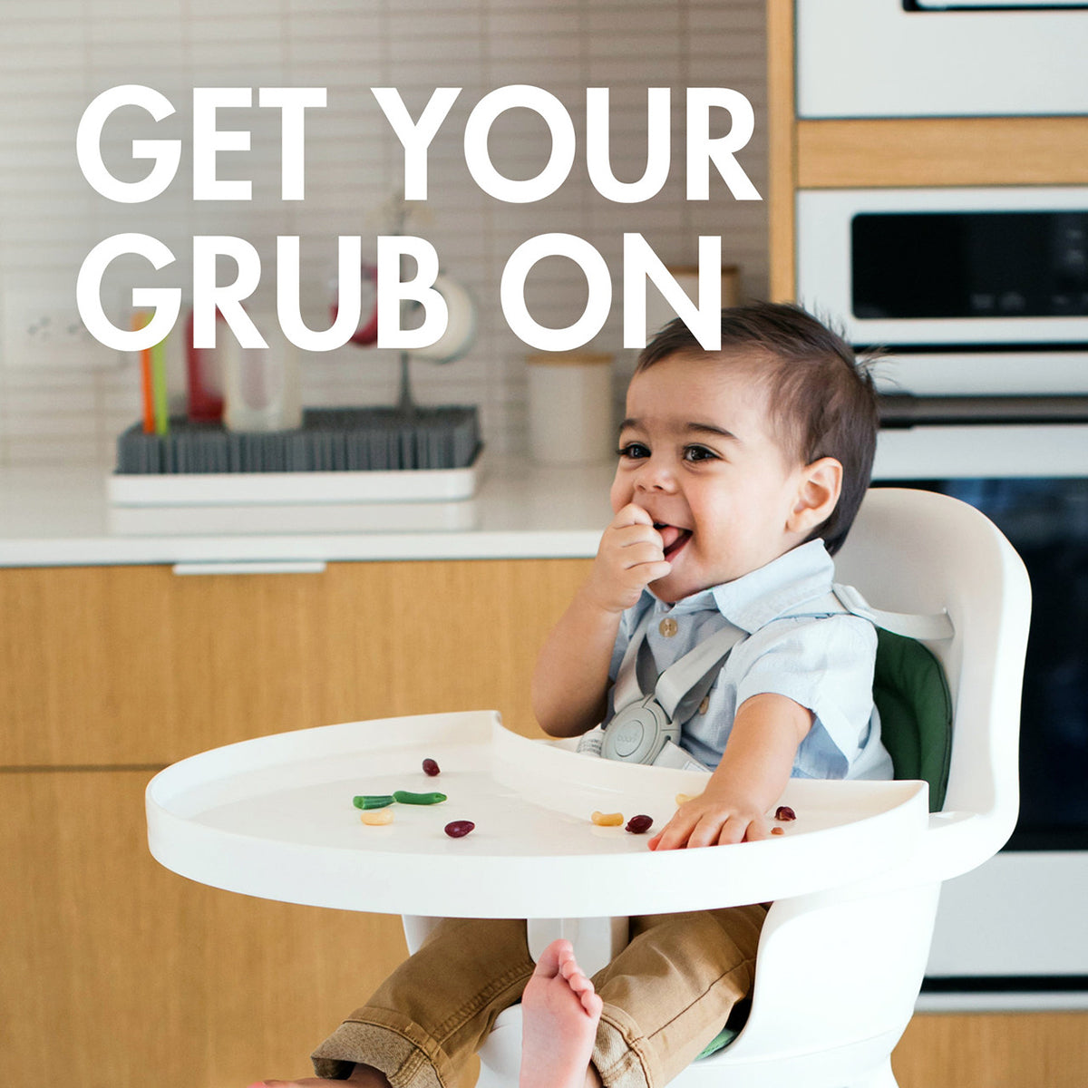 Boon GRUB Dishwasher-Safe Adjustable Baby High Chair - White