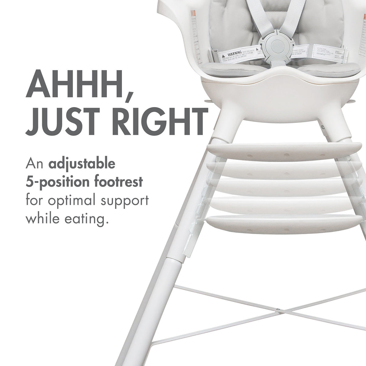 Boon GRUB Dishwasher-Safe Adjustable Baby High Chair - White