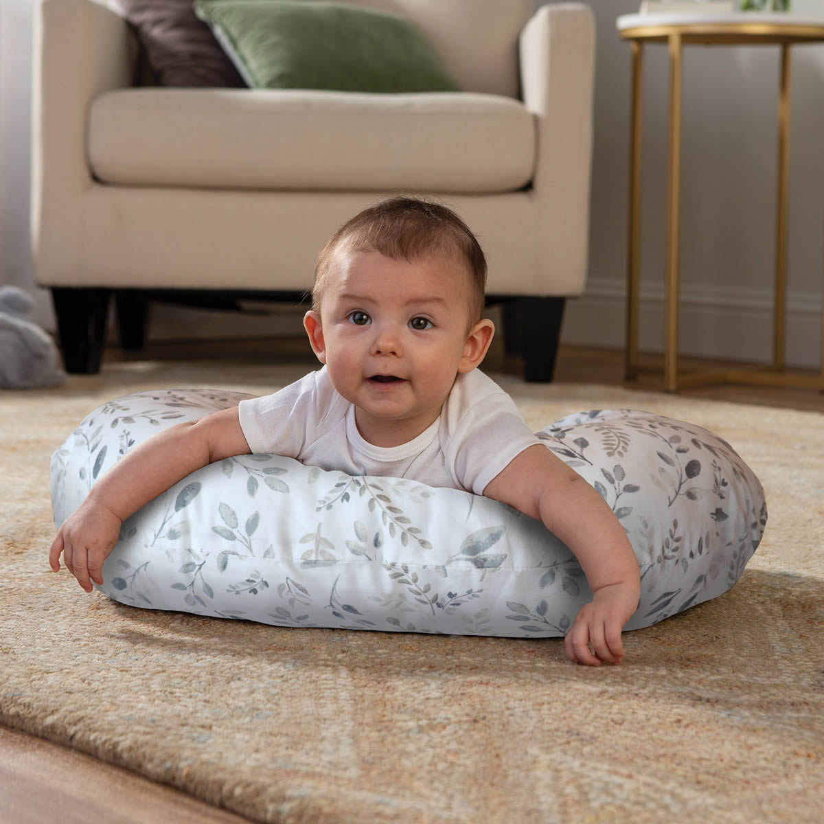 Boppy Original Feeding & Infant Support Pillow - Gray Taupe Leaves