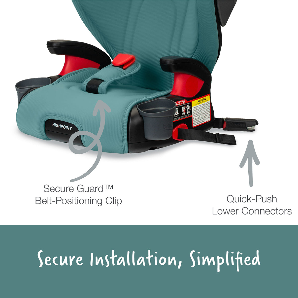 Britax Highpoint 2-Stage Belt Positioning Booster Car Seat - Green Ombre