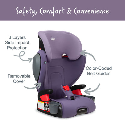 Britax Highpoint 2-Stage Belt Positioning Booster Car Seat - Purple Ombre