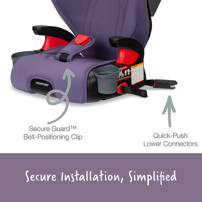 Britax Highpoint 2-Stage Belt Positioning Booster Car Seat - Purple Ombre