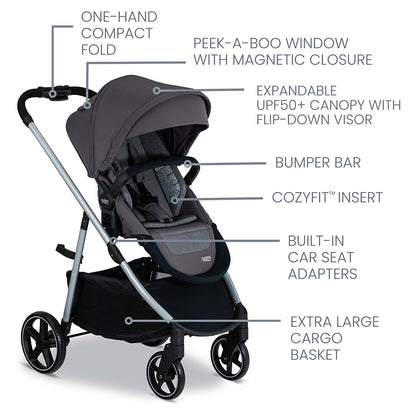 Britax Willow Grove SC Travel System - Pindot Stone