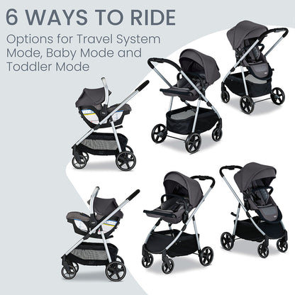 Britax Willow Grove SC Travel System - Pindot Stone