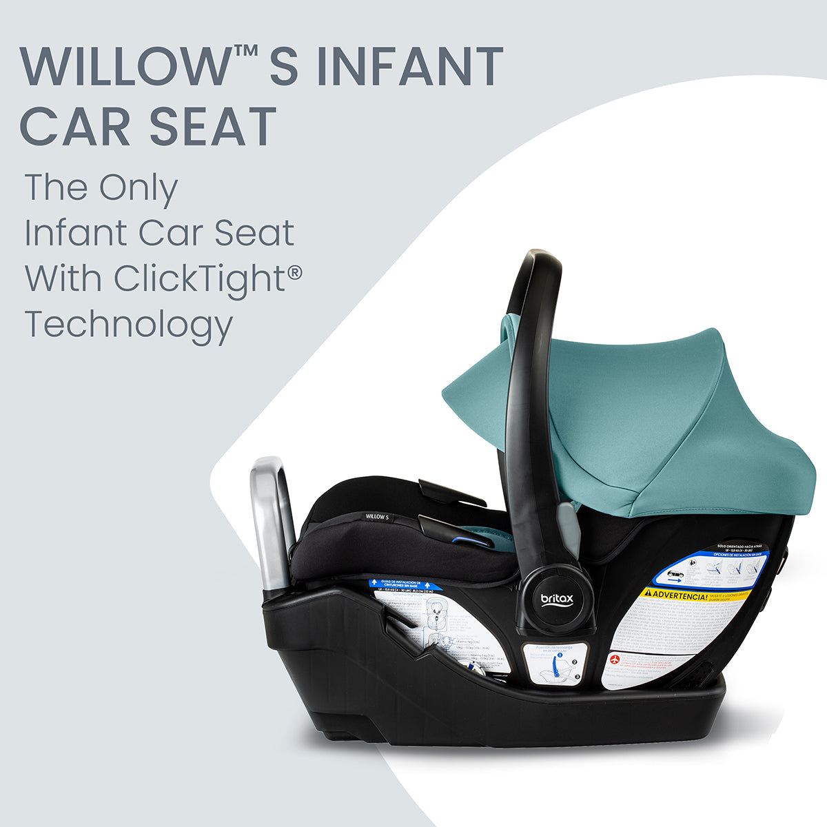 Britax Willow S Infant Car Seat with Alpine Anti-Rebound Base - Jade Onyx