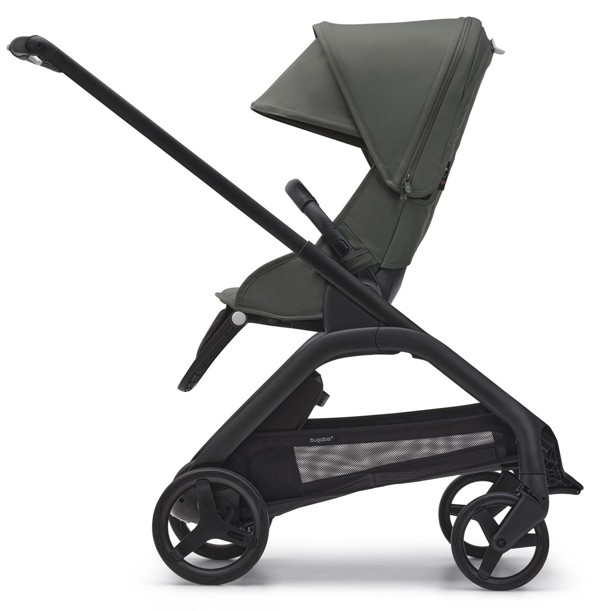 Bugaboo Dragonfly Complete Lightweight Compact Stroller + Bassinet - Black / Forest Green / Forest Green