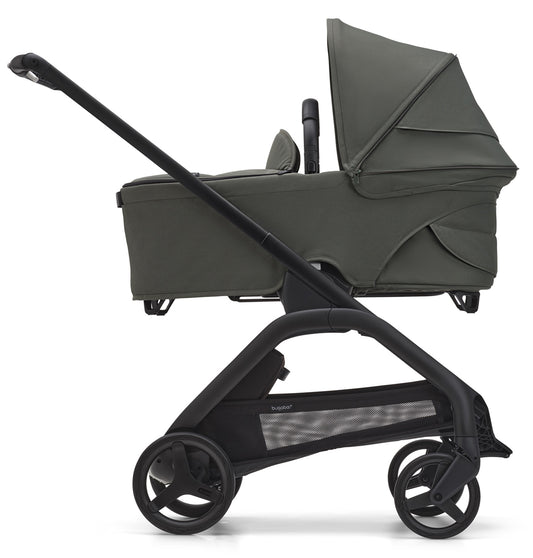 Bugaboo Dragonfly Complete Lightweight Compact Stroller + Bassinet - Black / Forest Green / Forest Green