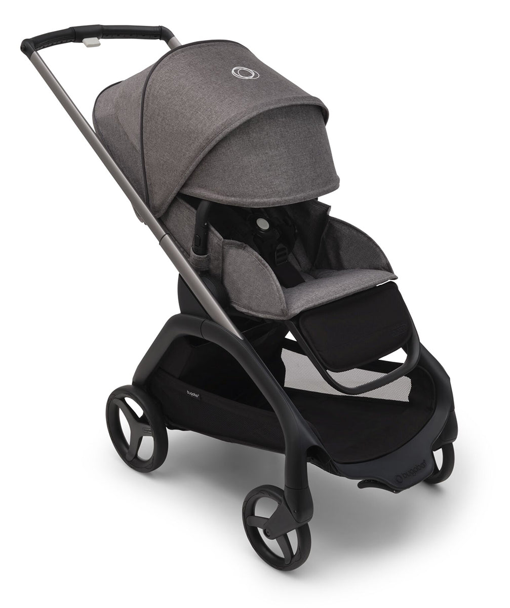 Bugaboo Dragonfly Complete Lightweight Compact Stroller + Bassinet - Graphite / Grey Melange / Grey Melange