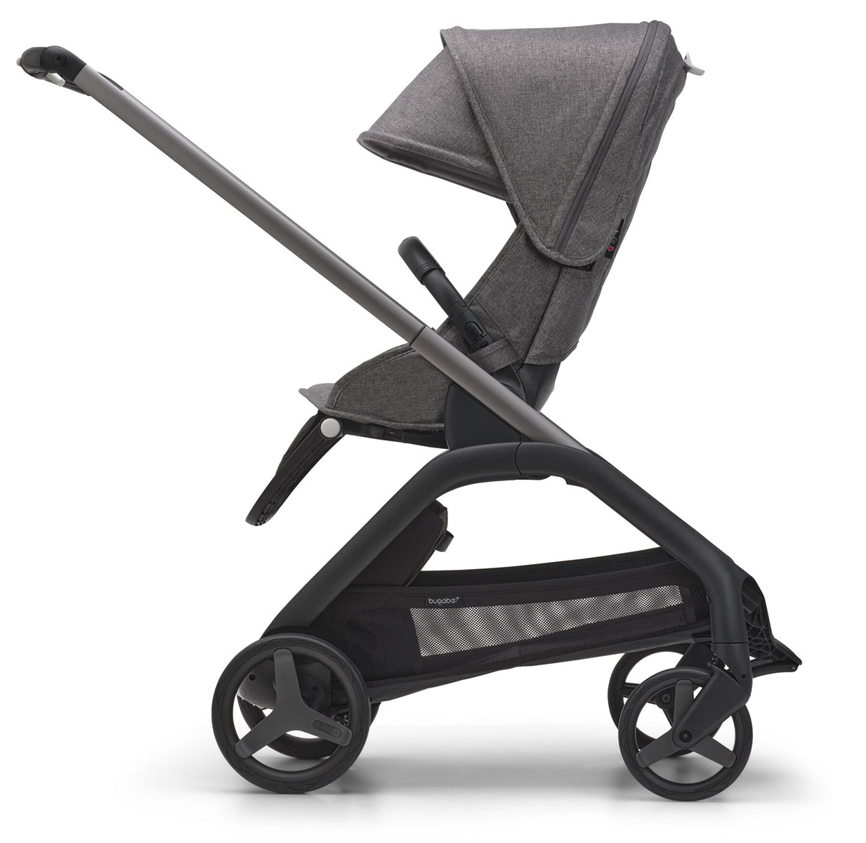 Bugaboo Dragonfly Complete Lightweight Compact Stroller + Bassinet - Graphite / Grey Melange / Grey Melange