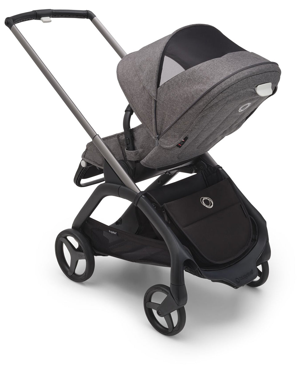 Bugaboo Dragonfly Complete Lightweight Compact Stroller + Bassinet - Graphite / Grey Melange / Grey Melange