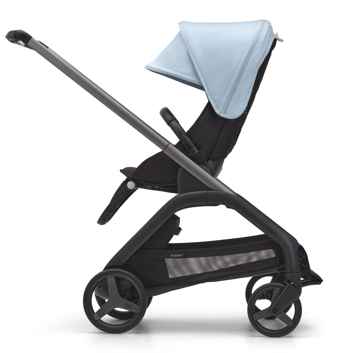 Bugaboo Dragonfly Complete Lightweight Compact Stroller + Bassinet - Graphite / Midnight Black / Skyline Blue