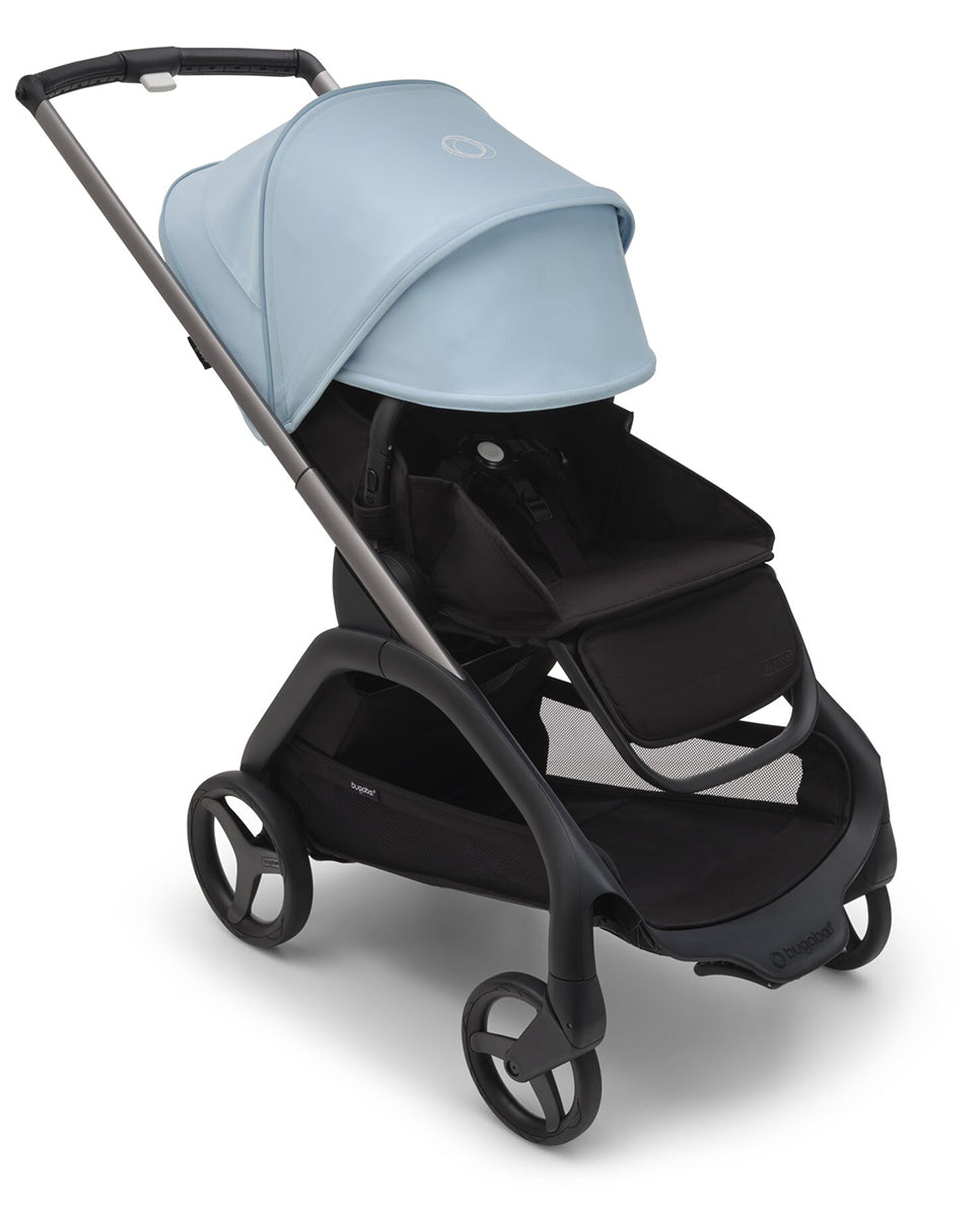 Bugaboo Dragonfly Complete Lightweight Compact Stroller + Bassinet - Graphite / Midnight Black / Skyline Blue