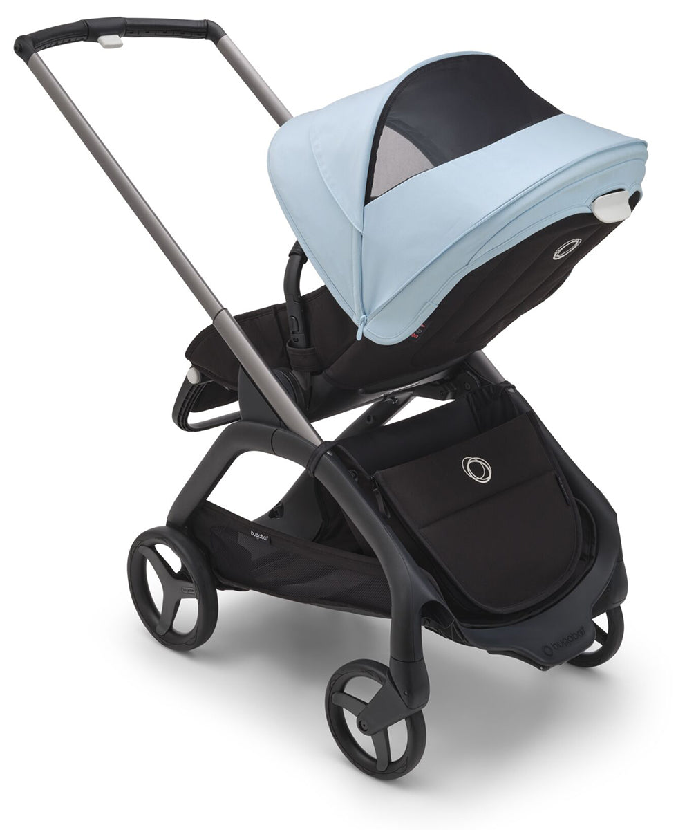 Bugaboo Dragonfly Complete Lightweight Compact Stroller + Bassinet - Graphite / Midnight Black / Skyline Blue