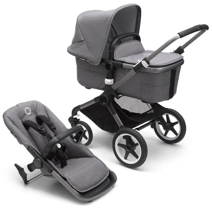 Bugaboo Fox3 Complete Stroller (One Box) - Graphite / Grey Melange / Grey Melange