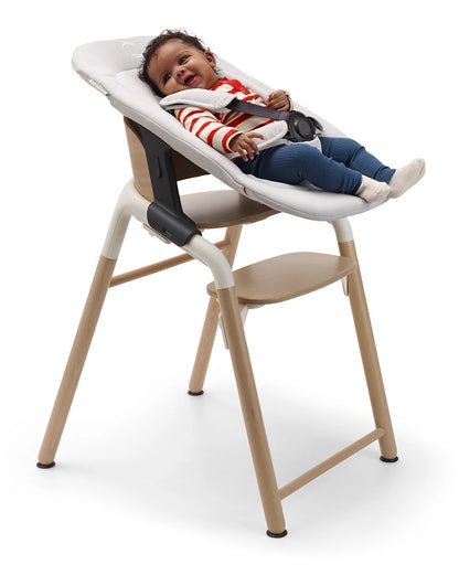 Bugaboo Giraffe Complete High Chair + Newborn Set Bundle - Neutral Wood / White / Polar White