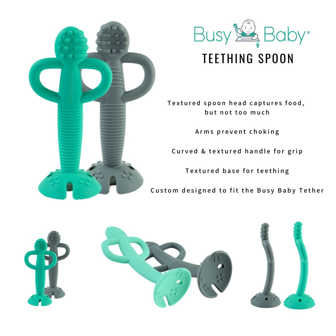 Busy Baby Teether & Training Spoon - Blue