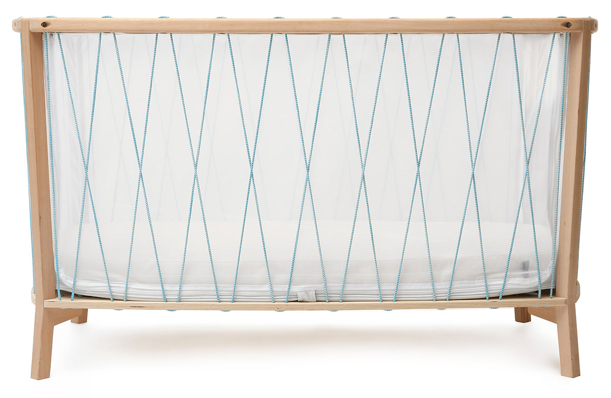 Charlie Crane KIMI Baby Bed with Organic Mattress - Aqua