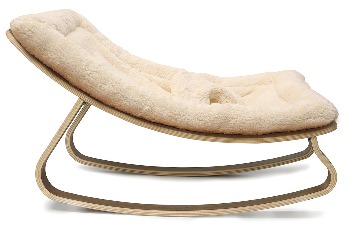 Charlie Crane LEVO Baby Rocker - Walnut / Fur Milk