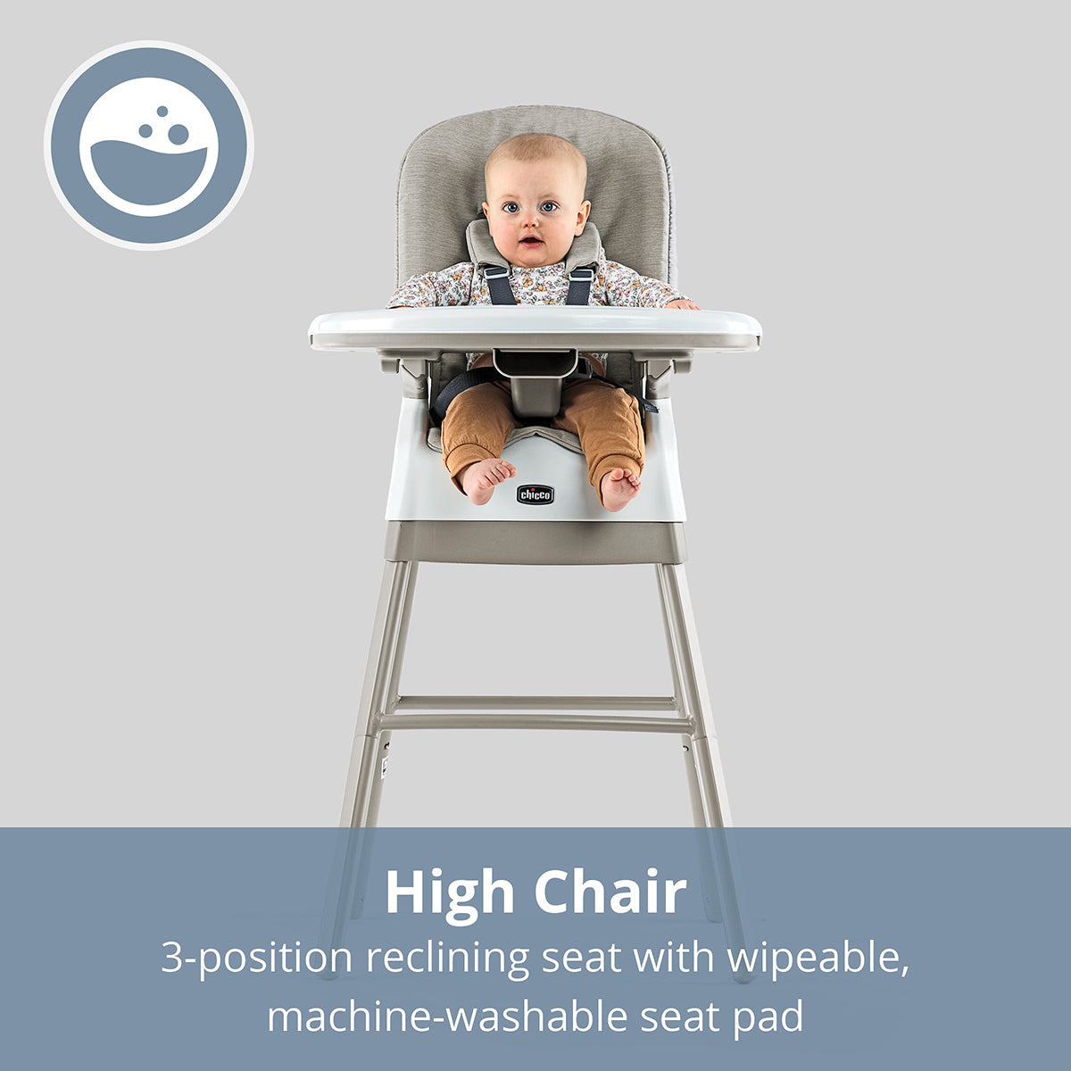 Chicco Stack Hi-Lo 6-in-1 Multi-Use High Chair - Sand