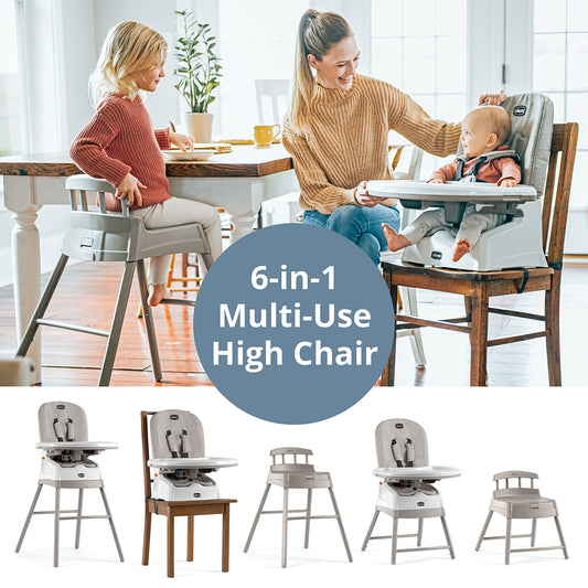 Chicco Stack Hi-Lo 6-in-1 Multi-Use High Chair - Sand