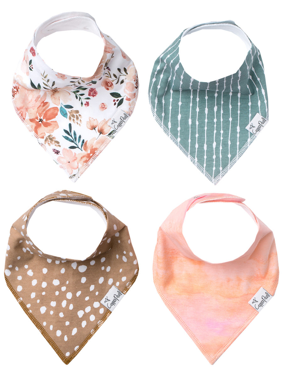 Copper Pearl Baby Bandana Bibs, 4 Pack - Autumn