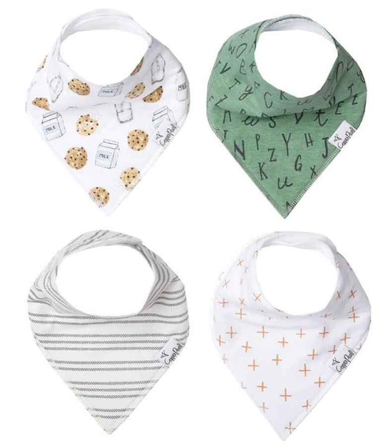 Copper Pearl Baby Bandana Bibs, 4 Pack - Chip