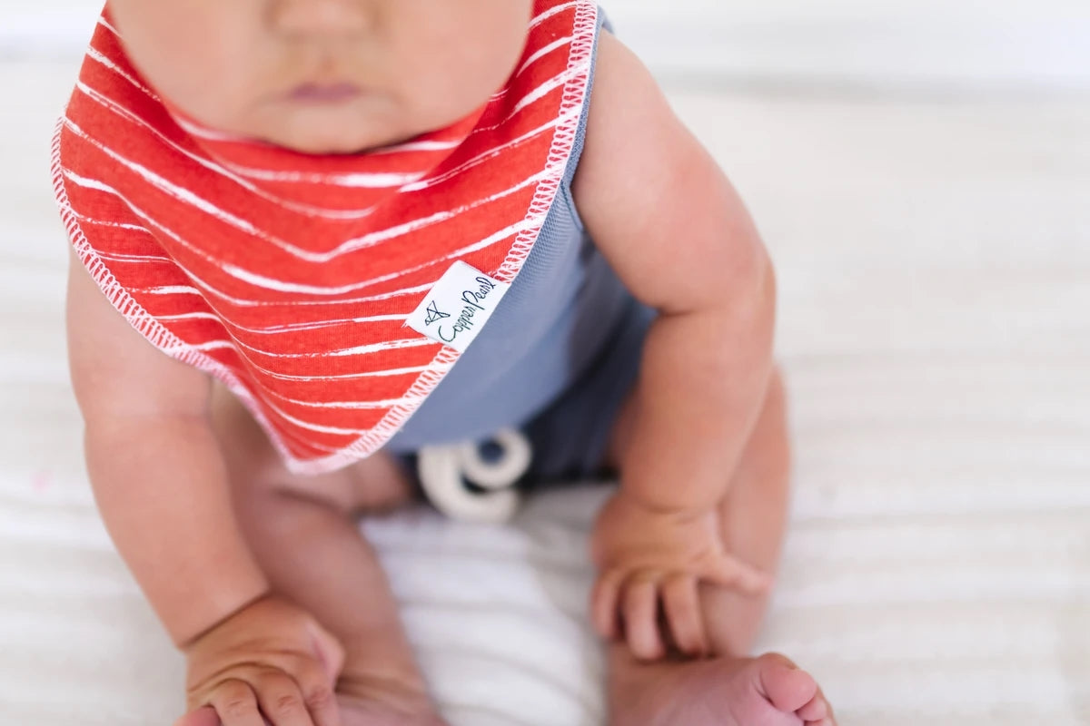 Copper Pearl Baby Bandana Bibs, 4 Pack - Nautical