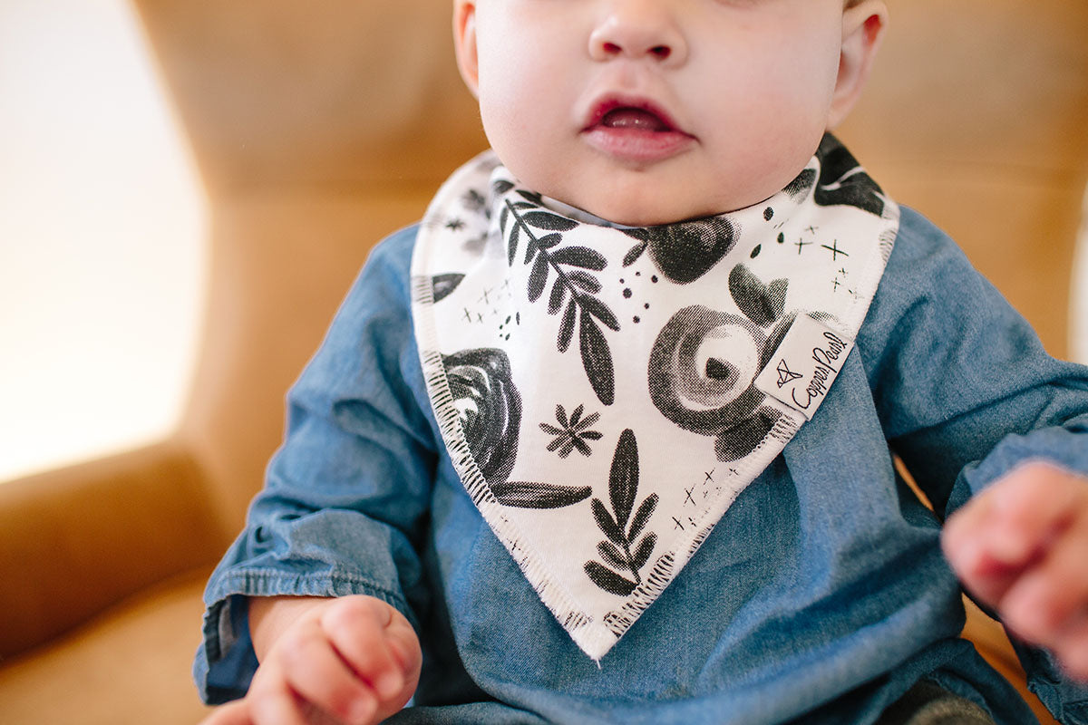 Copper Pearl Baby Bandana Bibs, 4 Pack - Sage