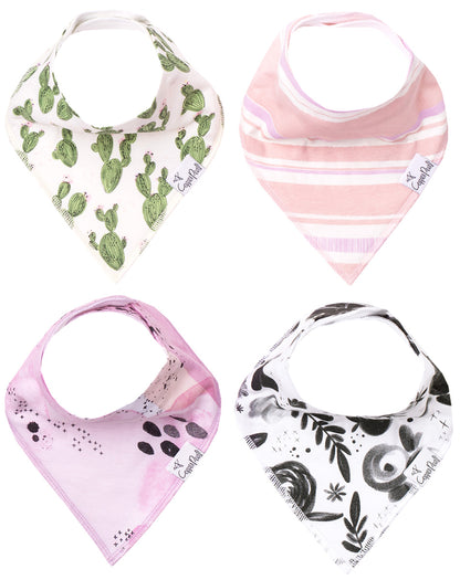 Copper Pearl Baby Bandana Bibs, 4 Pack - Sage