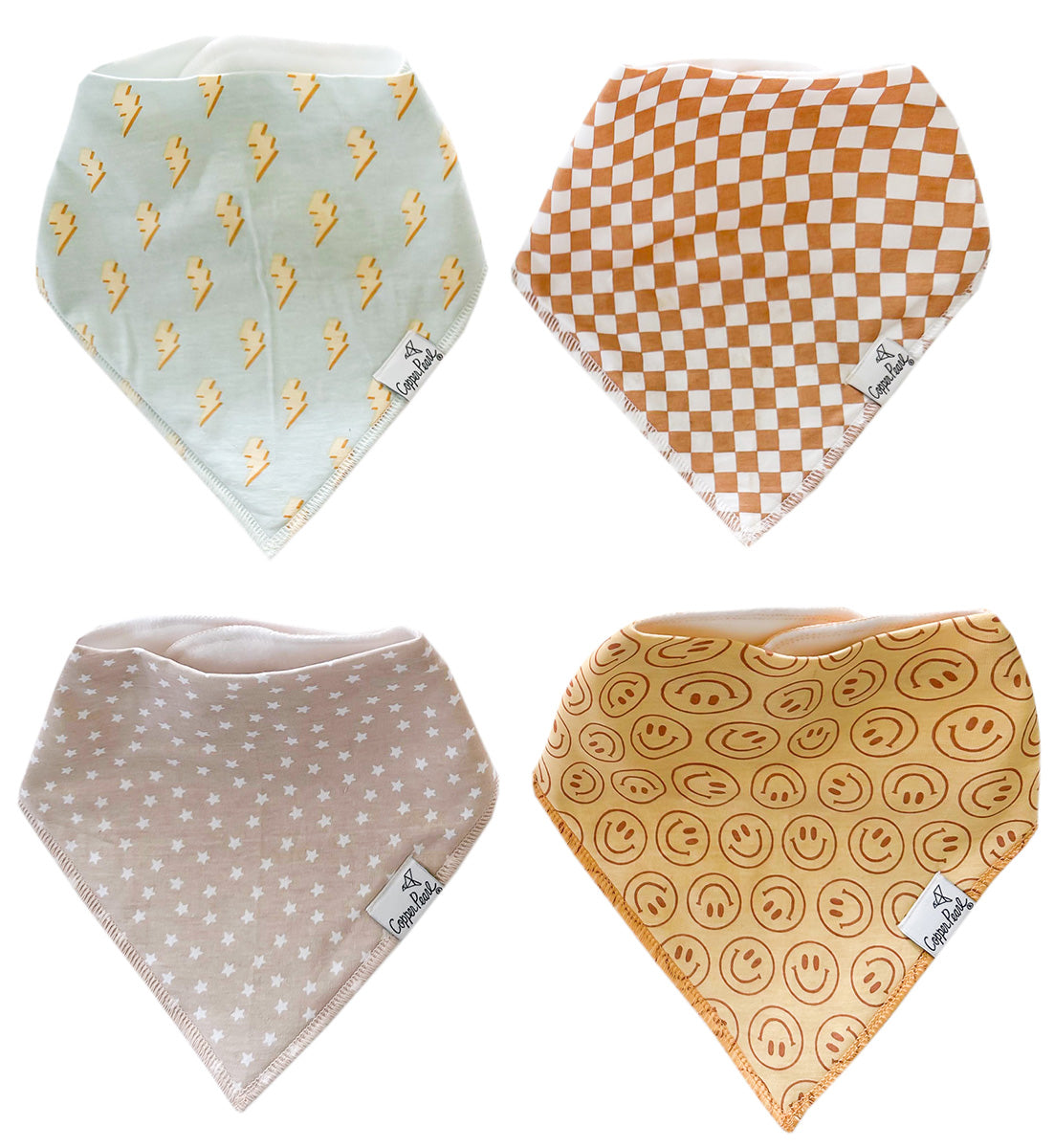 Copper Pearl Baby Bandana Bibs, 4 Pack - Vance