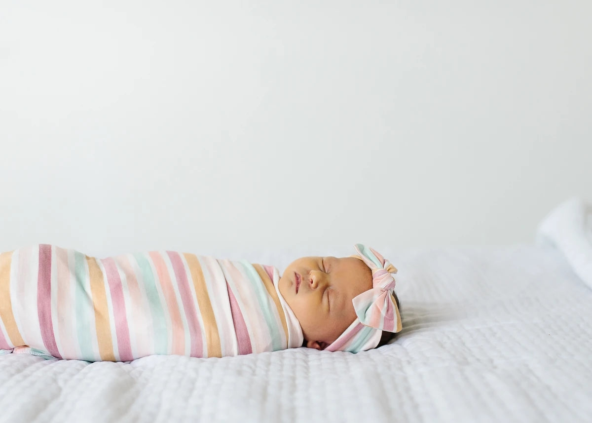 Copper Pearl Knit Headband Bow - Belle