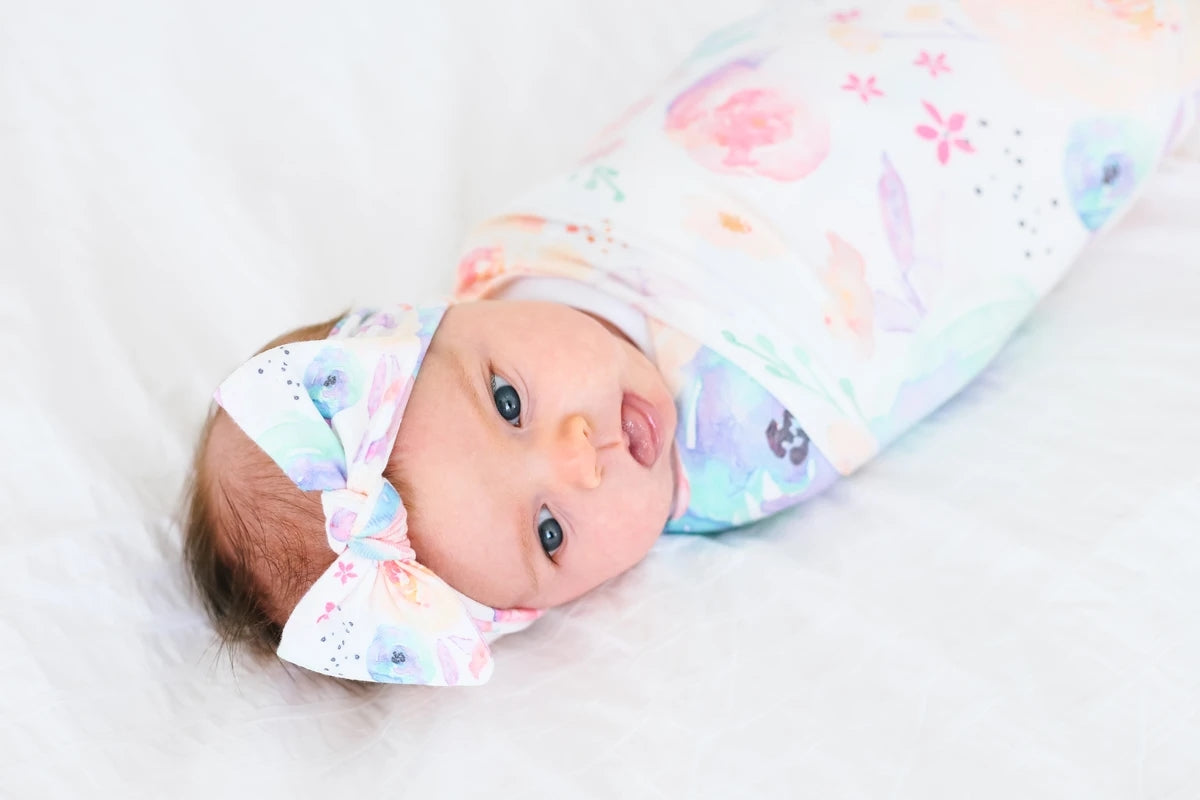 Copper Pearl Knit Headband Bow - Bloom