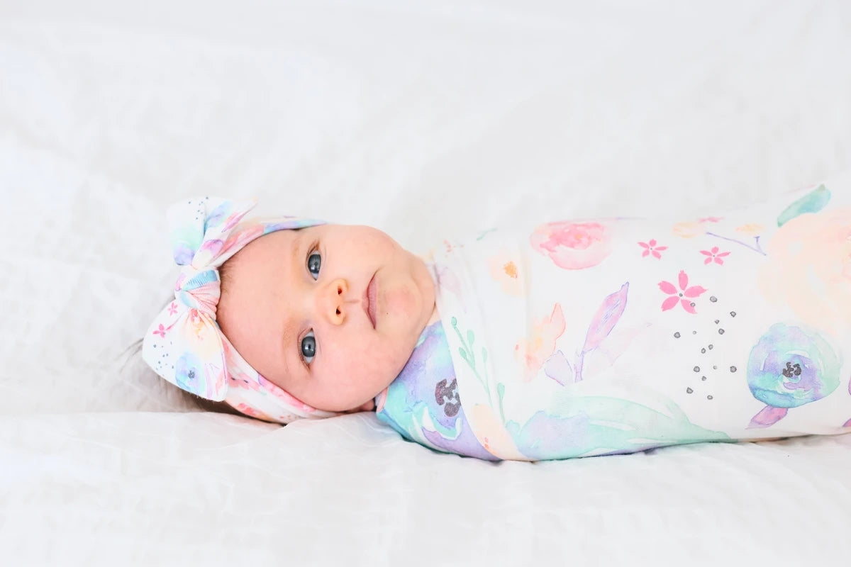 Copper Pearl Knit Headband Bow - Bloom