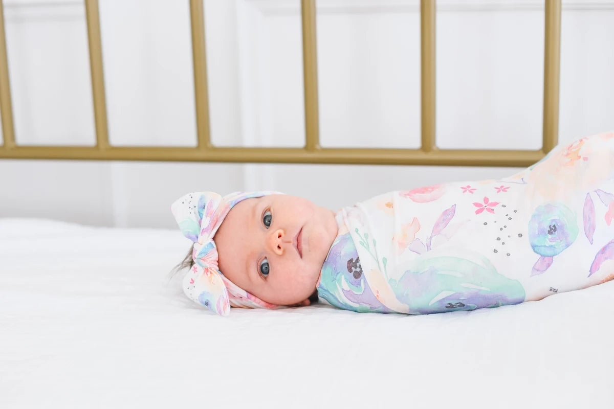 Copper Pearl Knit Headband Bow - Bloom