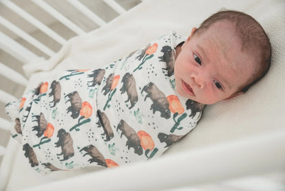 Copper Pearl Knit Swaddle Blanket - Bison